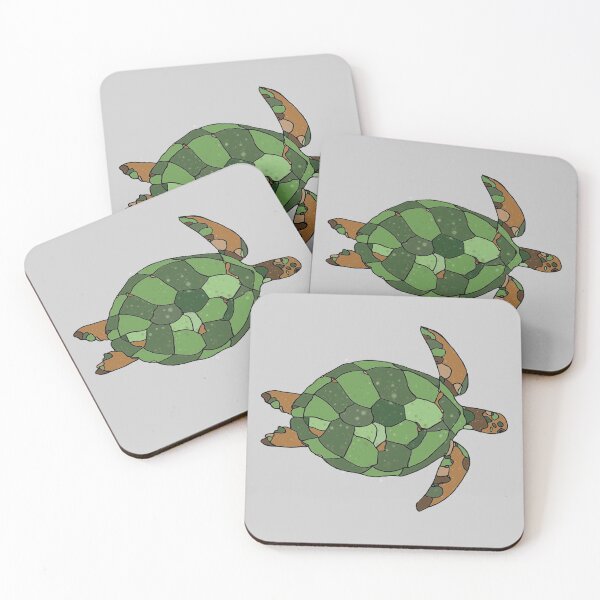Item preview, minimalistic green ocean sea turtle swimming illustration designed and sold by The Red Shop.