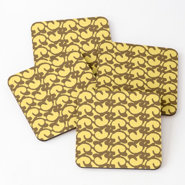 Item preview, Brown Spirals On Yellow Background designed and sold by ThePeanutSeries.