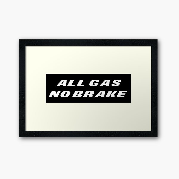 Jets All Gas No Brake Black Framed Art Print