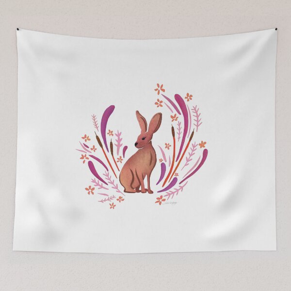 Item preview, Bunny in the Woods art in Pink on white by Linda Sholberg designed and sold by Linda Sholberg.