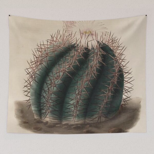 Item preview, Vintage Cactus Illustration with Yellow and Pink Flowers designed and sold by xostarboyxo.