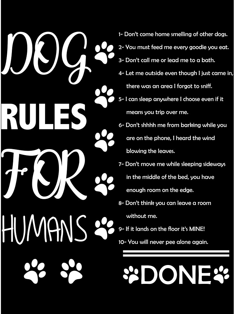 "Dog rules for humans" Poster for Sale by Fundamental88 Redbubble