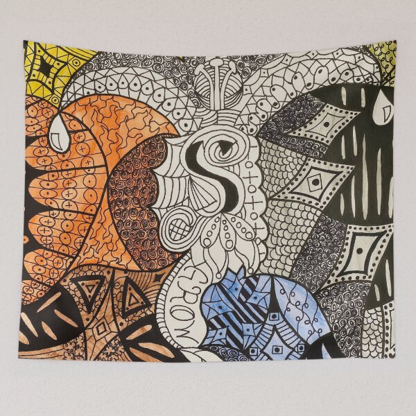 Item preview, Trippy Abstract Elements Zentangle designed and sold by artbyalette.