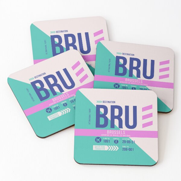 Artikelvorschau, Brüssel (BRU) Flughafencode Gepäckanhänger entworfen und verkauft von SLAG-Creative.