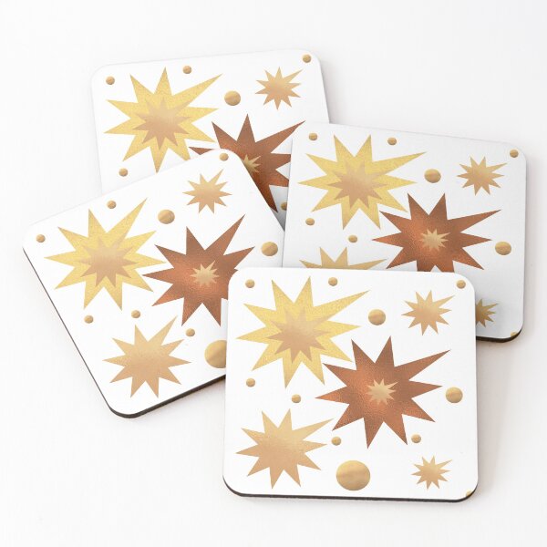 Item preview, RUSTY COPPER GOLD DOTS AND STARBURST designed and sold by wildwhimsical.