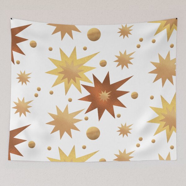Item preview, RUSTY COPPER GOLD DOTS AND STARBURST designed and sold by wildwhimsical.