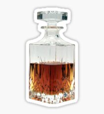 Whisky-Dekantiergefäß (herausgeschnittenes Bild) auf weißem Hintergrund Sticker