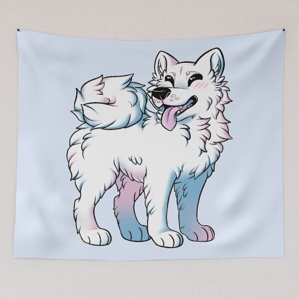 Item preview, Smiley Samoyed - Black Lines designed and sold by leashonlife.