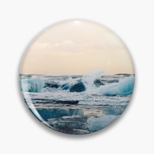 Item preview, Waves Crashing on the Ice of Diamond Beach, Iceland at Sunset designed and sold by Carrie Lyman Photography.