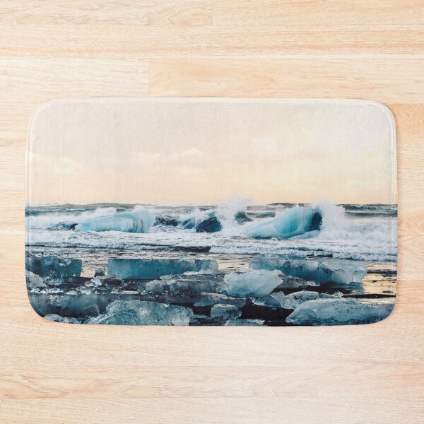 Item preview, Waves Crashing on the Ice of Diamond Beach, Iceland at Sunset designed and sold by Carrie Lyman Photography.
