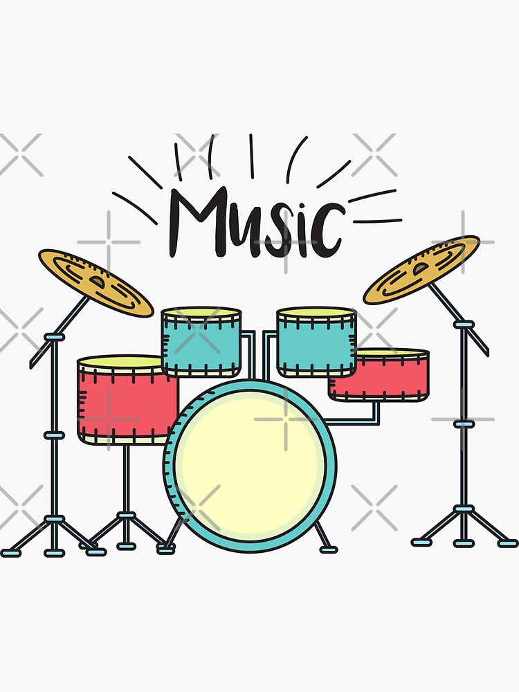 Sticker drum musical instrument 3253147 Vector Art at Vecteezy