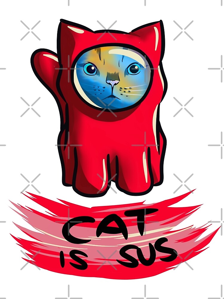 "cat is sus impostor red is sus" Photographic Print by razual