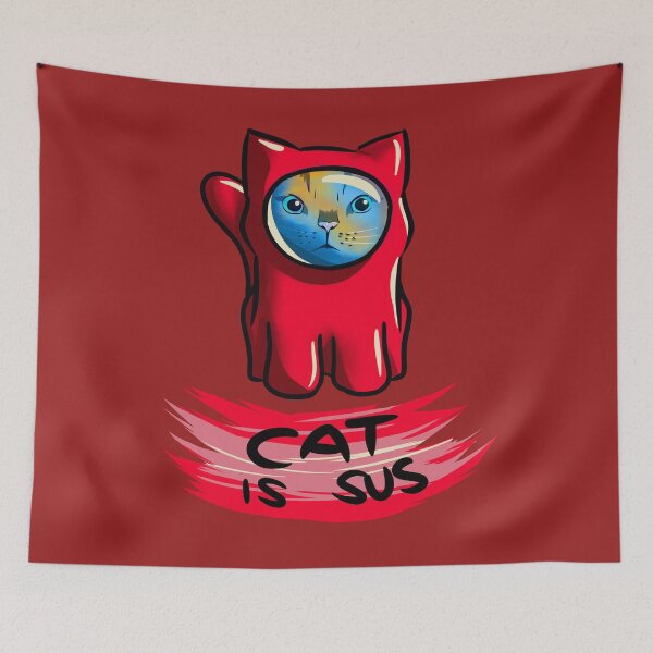 Item preview, cat is sus - impostor - red is sus designed and sold by Ric Gilar.