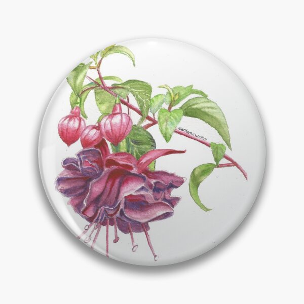 Item preview, Fushia flower in watercolor designed and sold by Mrunalini Gaikwad.
