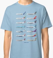 Airbus A380 Operators Illustration - Blue Version Classic T-Shirt
