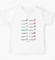 Airbus A380 Operators Illustration - Blue Version Kids Tee