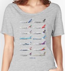 Airbus A380 Operators Illustration - Blue Version Women's Relaxed Fit T-Shirt