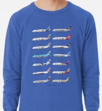 Airbus A380 Operators Illustration - Blue Version Lightweight Sweatshirt