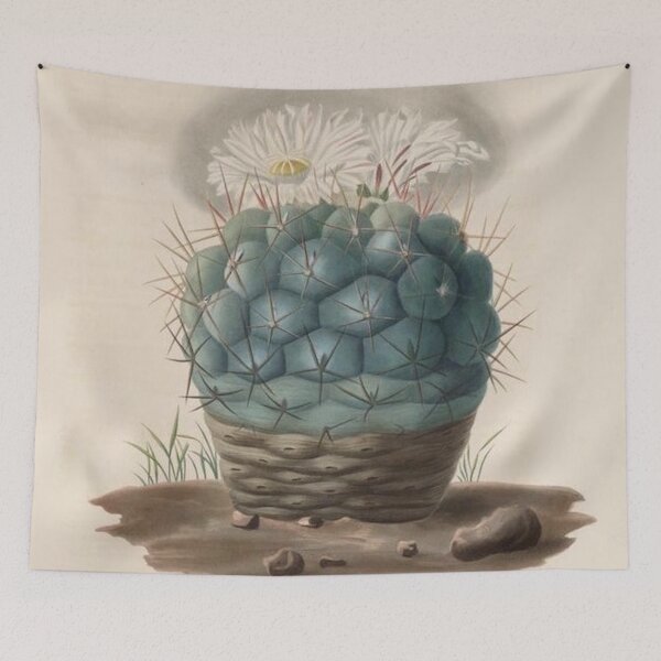 Item preview, Vintage Cactus Illustration with White Flowers designed and sold by xostarboyxo.