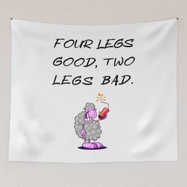 Item preview, Four legs good two legs bad white designed and sold by oxoxoxo.