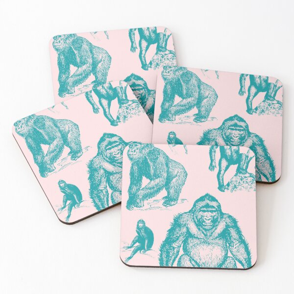 Item preview, Pink And Teal Green Monkeys Apes Gorilla Design designed and sold by LittleIconShop.