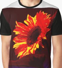 Burning Sunflower, Red. Graphic T-Shirt
