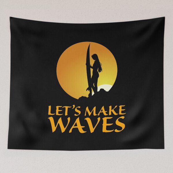 Item preview, let’s make waves. surf lady.sunset background designed and sold by doctors-apparel.