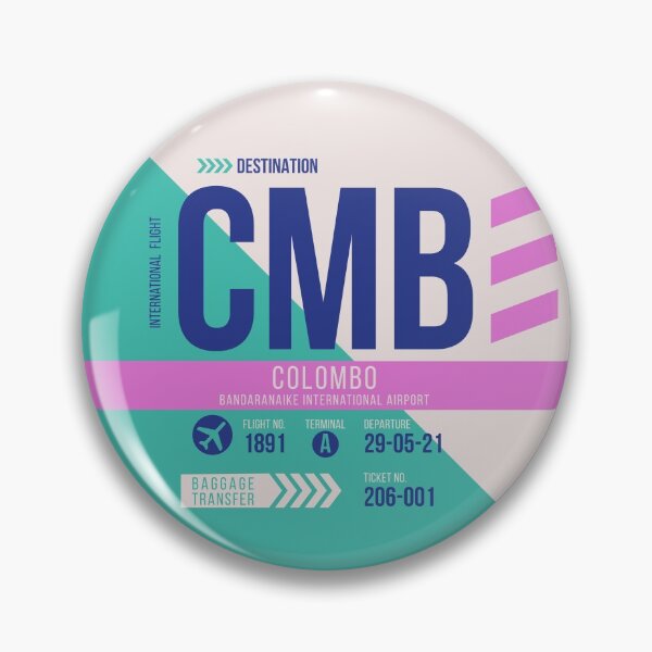 Item preview, Colombo (CMB) Airport Code Baggage Tag designed and sold by SLAG-Creative.