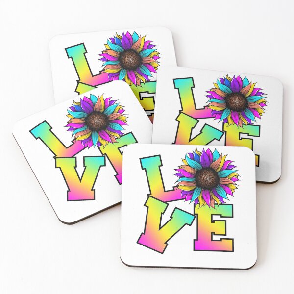 Item preview, LOVE  pastel rainbow design with colorful sunflower designed and sold by TeeThePeople.