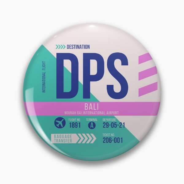 Item preview, Bali (DPS) Airport Code Baggage Tag designed and sold by SLAG-Creative.