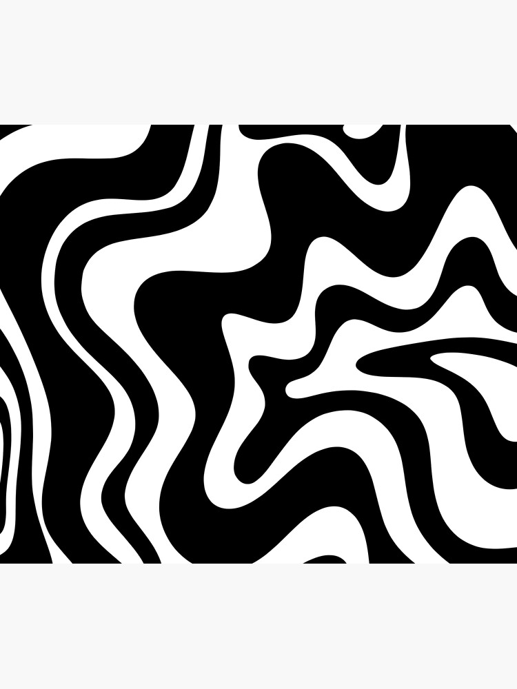 Liquid Swirl Retro Abstract Pattern in Black and White by kierkegaard