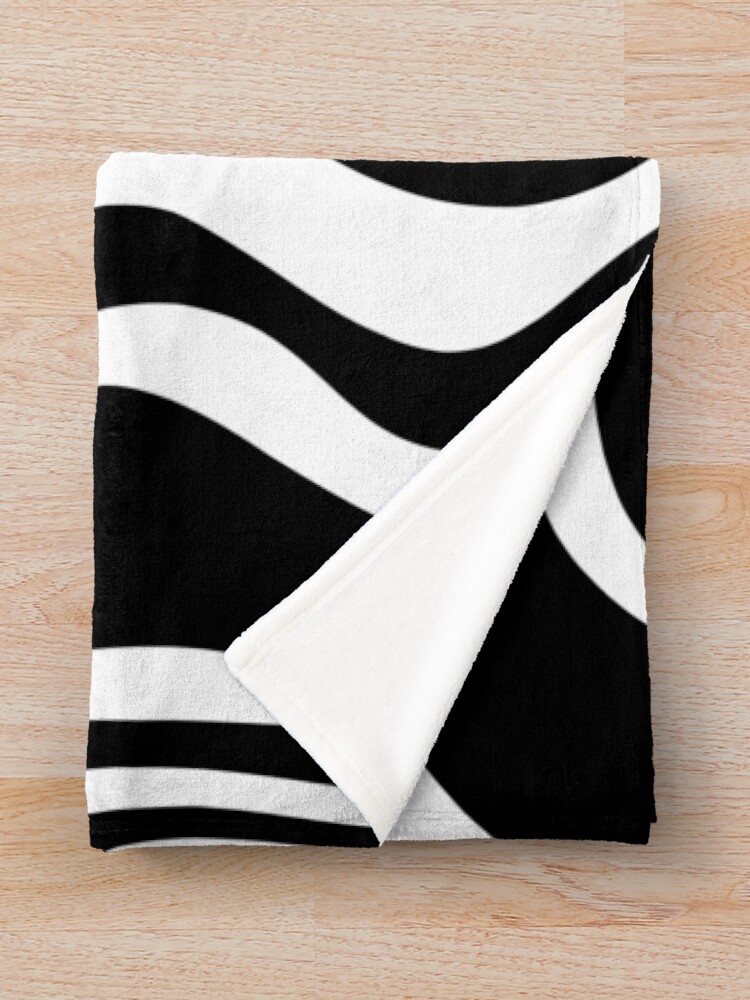 Alternate view of Liquid Swirl Retro Abstract Pattern in Black and White Throw Blanket