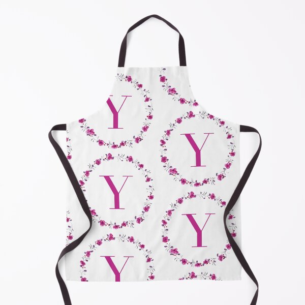 Item preview, Letter Y monogram with fuchsia colored flowers and leaves designed and sold by Createlikeamom.