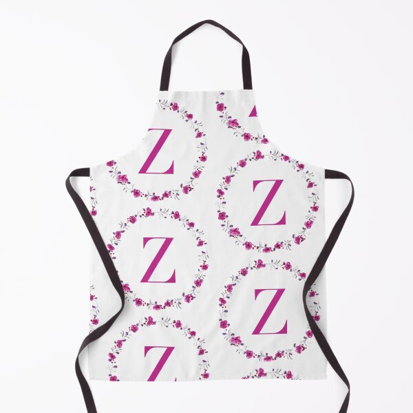 Item preview, Letter Z monogram with fuchsia colored flowers and leaves designed and sold by Createlikeamom.