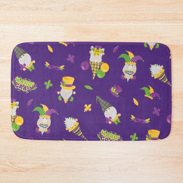 Item preview, Mardi Gras Gnome Pattern Mardi Gras Fiesta Socks Yellow Green Theme  Novelty Socks Carnival Vintage Party Decoration Supplies for Men Women designed and sold by NOorYES.