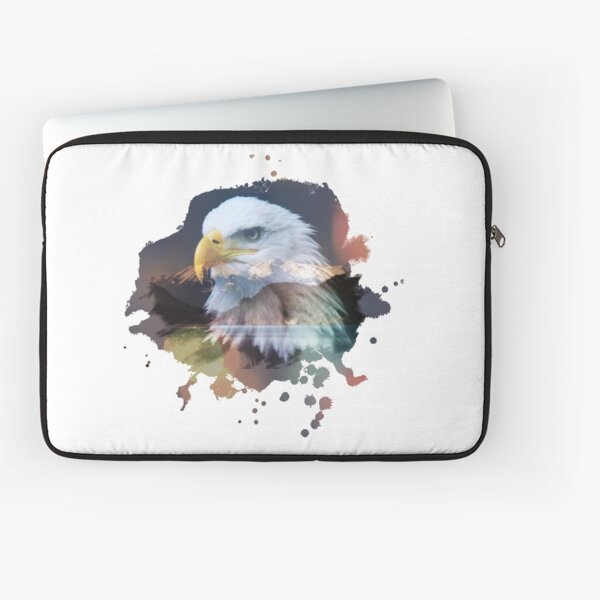 Eagle Double exposure Mountain Scene Laptop Sleeve