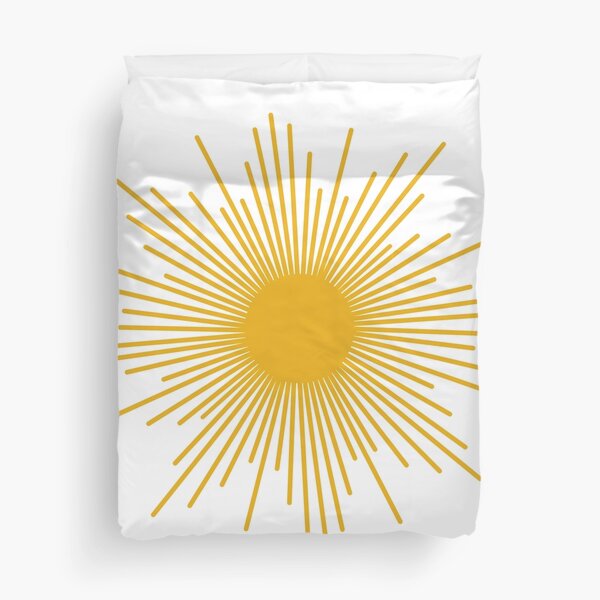 Artikel-Vorschau von Minimalistische Retro moderne Sunburst-Sonne in Senf und Weiß, designt und verkauft von kierkegaard.