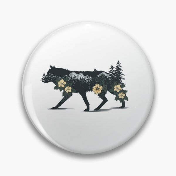 Item preview, Wildlife Wolf of Nature and Wanderlust Flowers designed and sold by aMortalArtist.