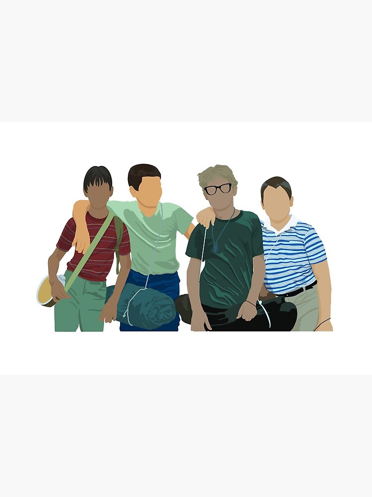 gordie chris teddy vern art board print by gnmillustration redbubble