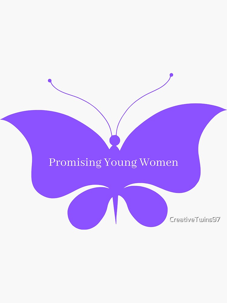 "Purple Butterfly Emoji Promising Young Woman" Sticker for Sale by