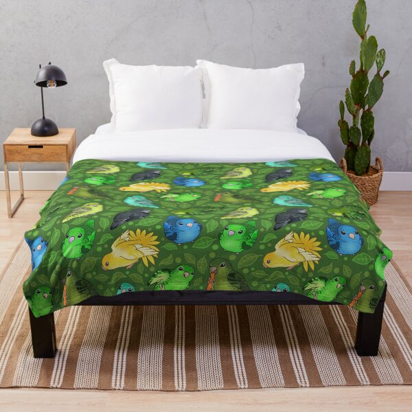 Lineolated Parakeet Cuties Throw Blanket