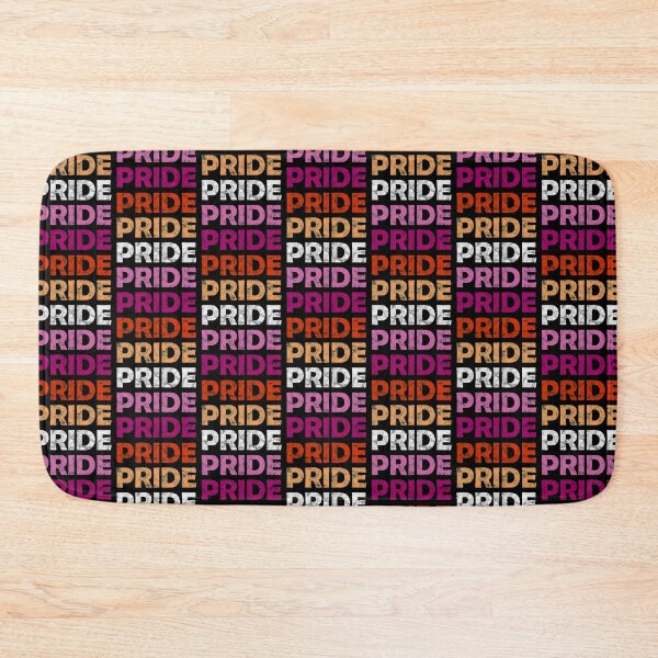 Item preview, Lesbian Pride Flag Colors Repeating Distressed Text designed and sold by Bumblefuzzies.
