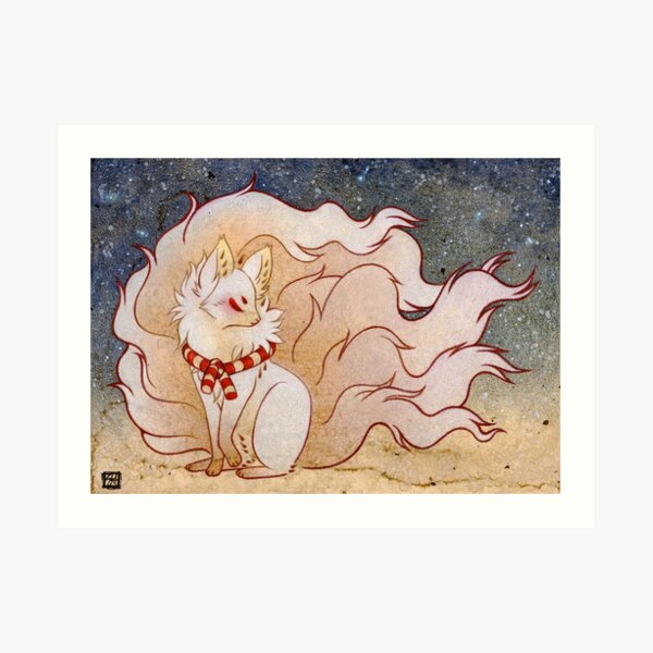 El espíritu celestial - Kitsune Yokai TeaKitsune Lámina artística