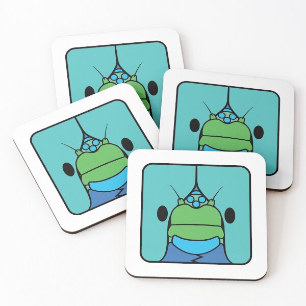 Item preview, Dragonfly cartoon head square (blue)  designed and sold by TiffanyYau.