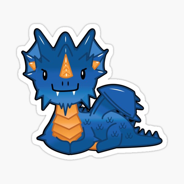 Adorable Blue Dragon Sticker