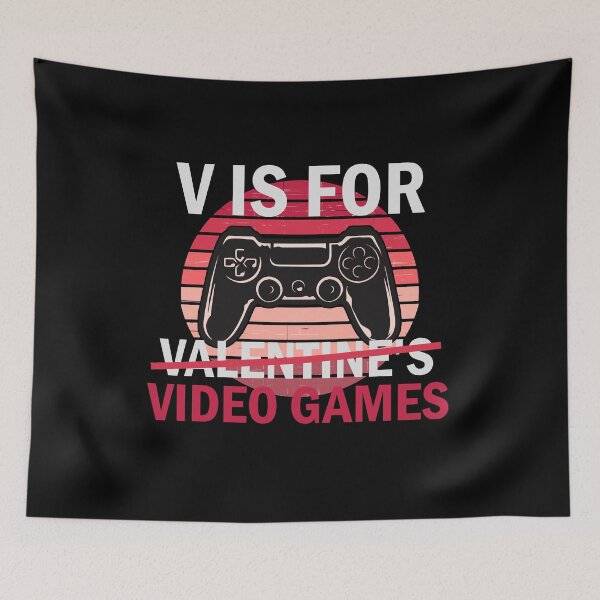 Item preview, Funny Gamer Valentine's Day V is for Video Games Gaming Gift designed and sold by seazn-trends.