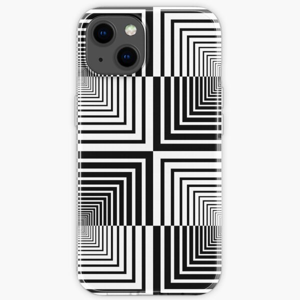 Squares, Op art, short for optical art, is a style of visual art that uses optical illusions iPhone Soft Case