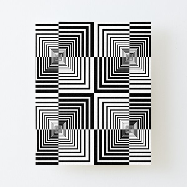 Squares, Op art, short for optical art, is a style of visual art that uses optical illusions Canvas Mounted Print