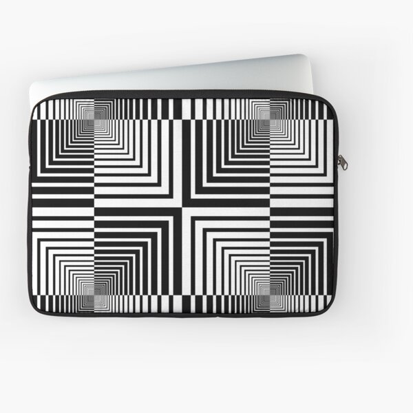 Squares, Op art, short for optical art, is a style of visual art that uses optical illusions Laptop Sleeve