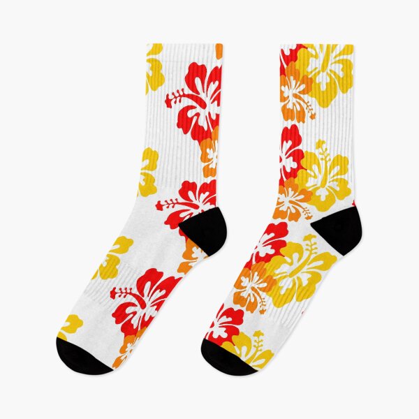 Item preview, Hibiscus flowers red gold orange tropical  designed and sold by headpossum.